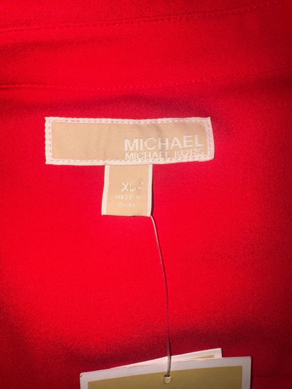 Michael Kors Red Zip-Front Midi Shirt Dress. Size XL. NWT - Picture 6 of 6